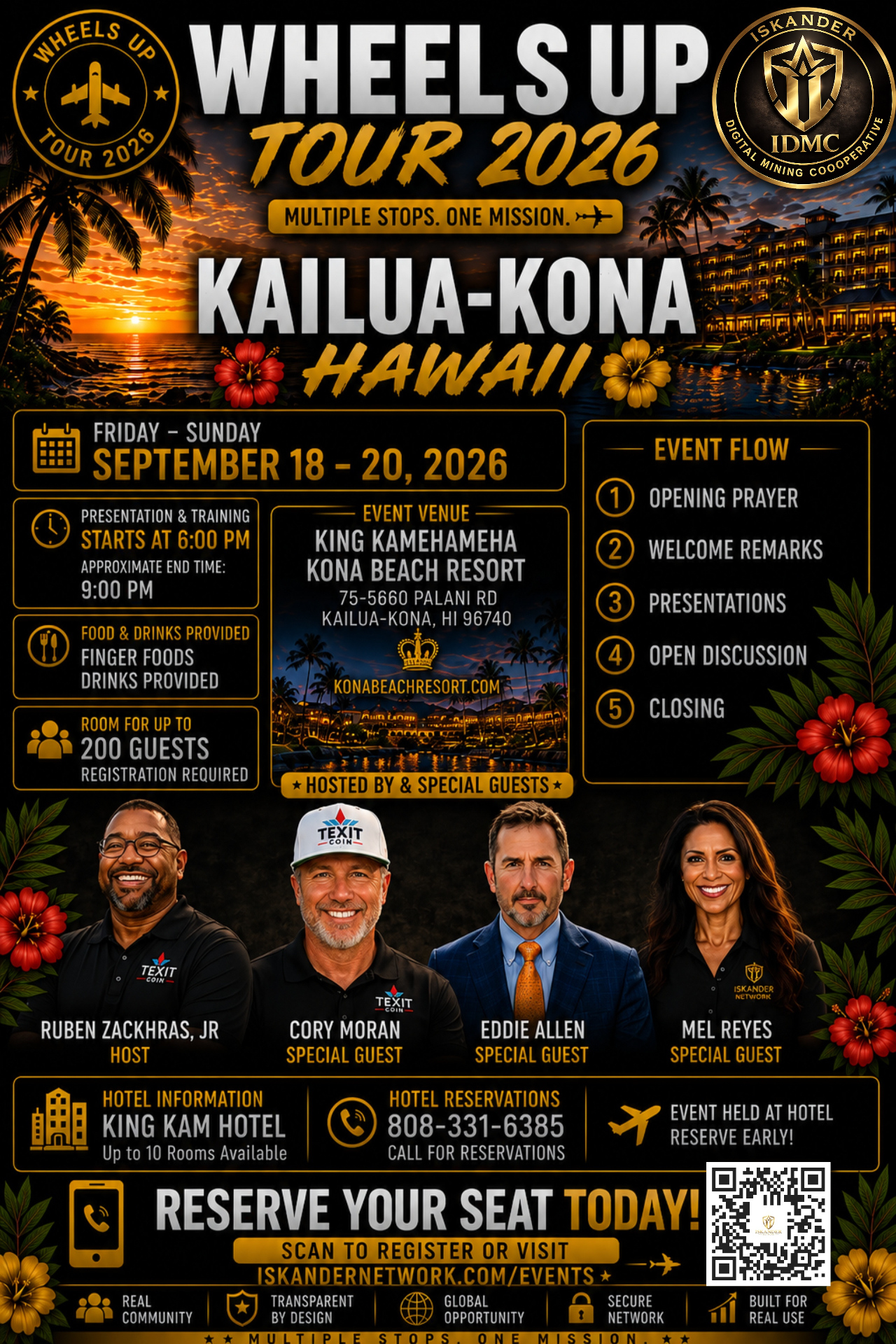 Kailua-Kona Hawaii event flyer