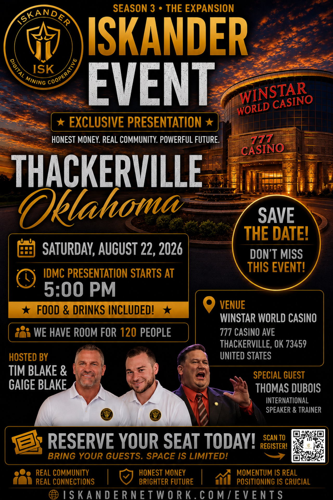 Thackerville Oklahoma event flyer